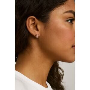 14th & Union Pink Faceted Stud Earrings Nickel Free Gold Trim